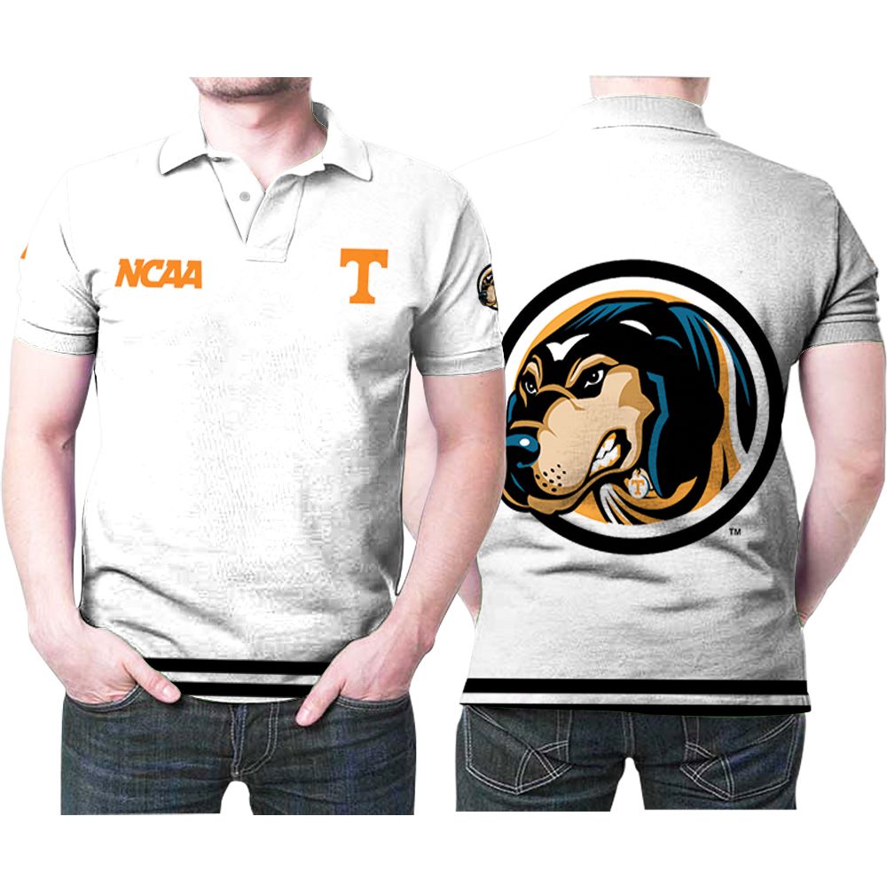 Art Tennessee Volunteers Ncaa Classic White With Mascot Logo 3D All Over Print Polo Shirt Art Tennessee Volunteers Ncaa Classic White With Mascot Logo 3D All Over Print Polo Shirt