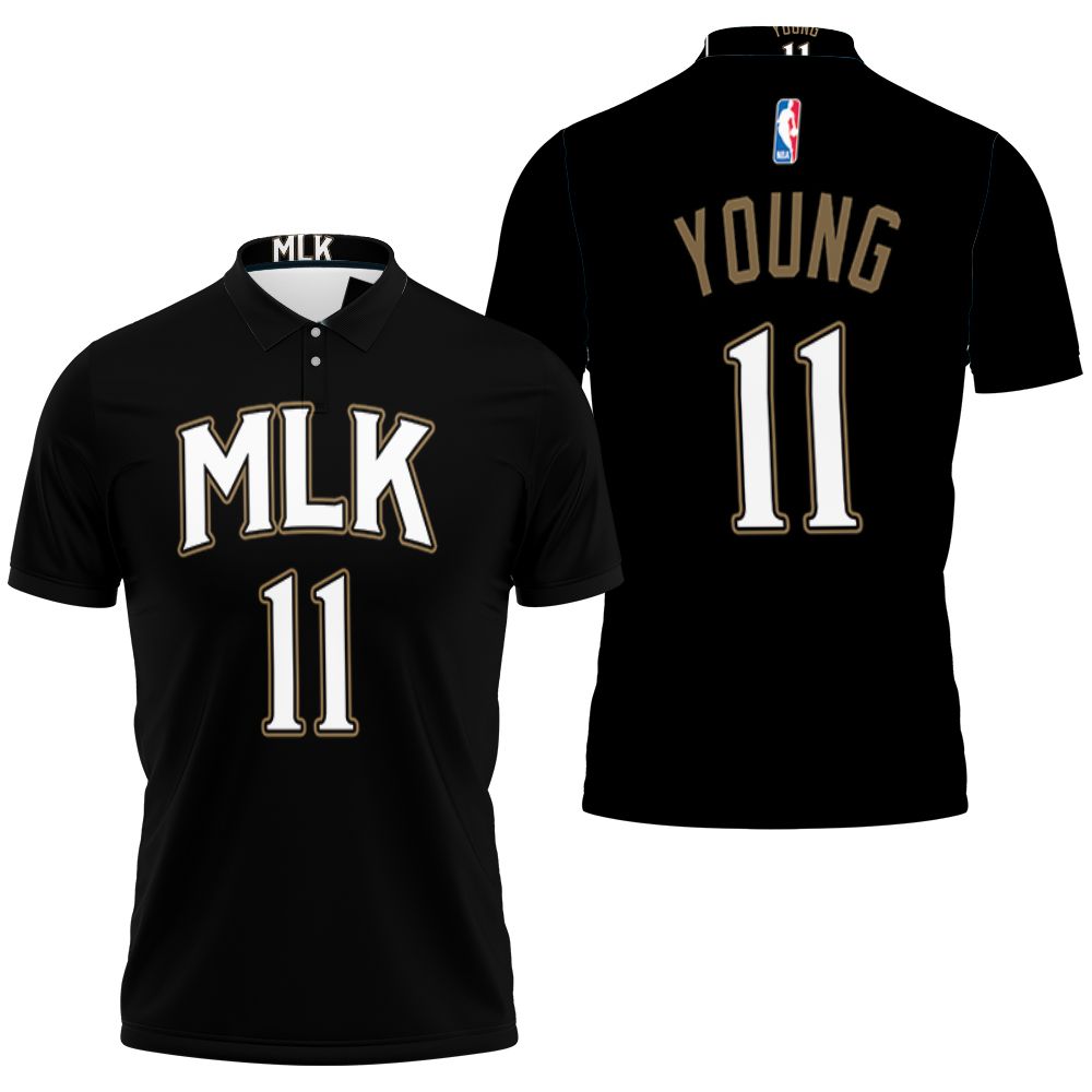 Atlanta Hawks Trae Young #11 Great Player Nba Basketball Team Mlk 2020 Black Polo Shirt Atlanta Hawks Trae Young #11 Great Player Nba Basketball Team Mlk 2020 Black Polo Shirt