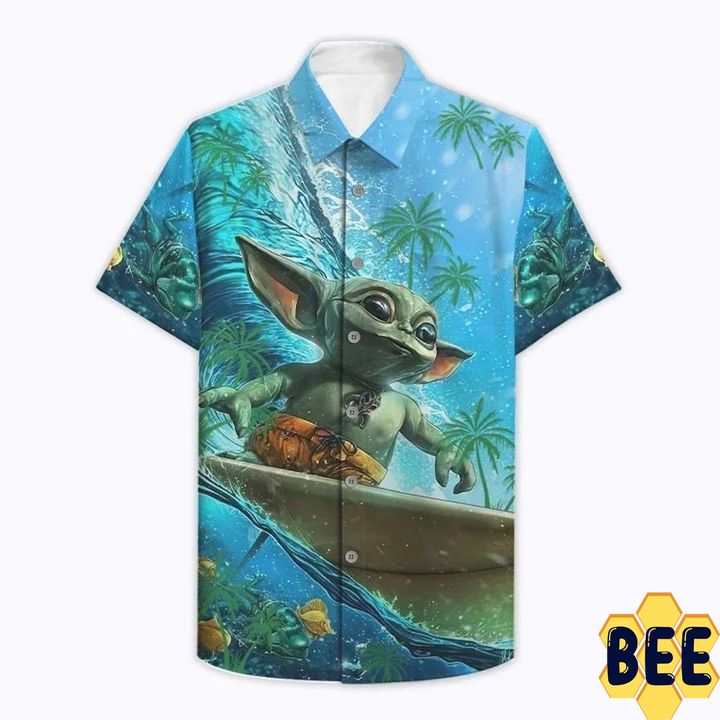 Baby Yoda Surfing Trending Hawaiian Shirt Baby Yoda Surfing Trending Hawaiian Shirt