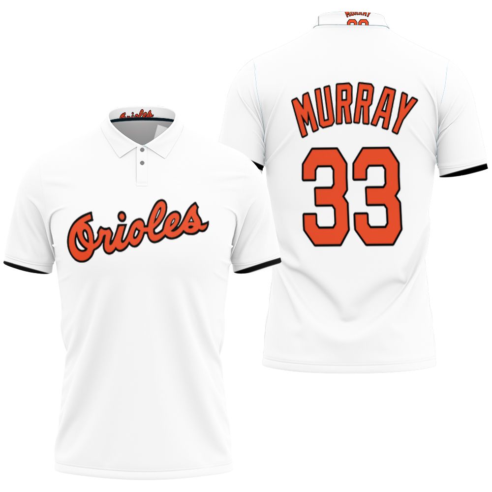 Baltimore Orioles Eddie Murray #33 Mlb Mitchell Ness 1985 Cooperstown Collection Mesh White 2019 Polo Shirt Baltimore Orioles Eddie Murray #33 Mlb Mitchell Ness 1985 Cooperstown Collection Mesh White 2019 Polo Shirt