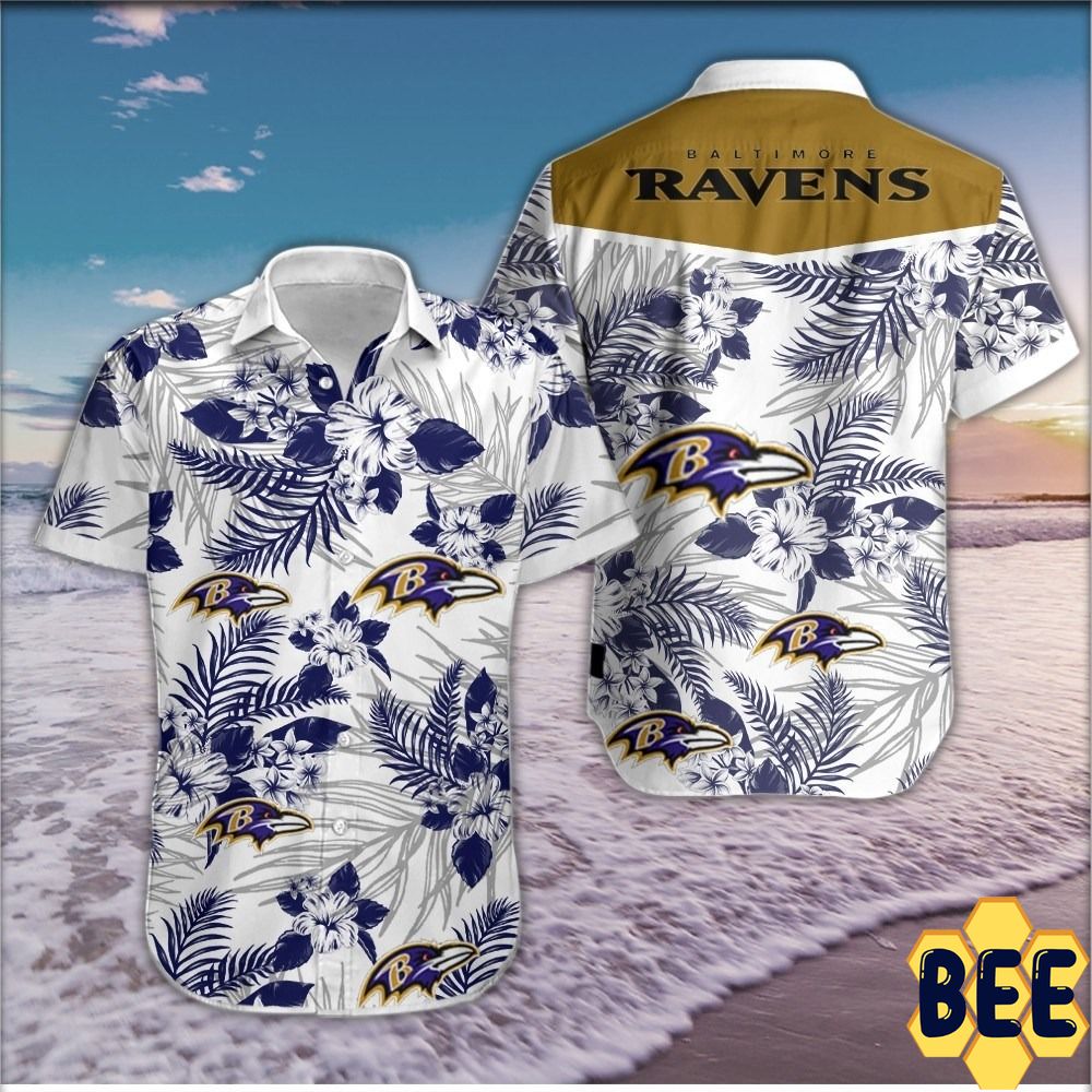 Baltimore Ravens Tropical Flower Trending Hawaiian Shirt Baltimore Ravens Tropical Flower Trending Hawaiian Shirt