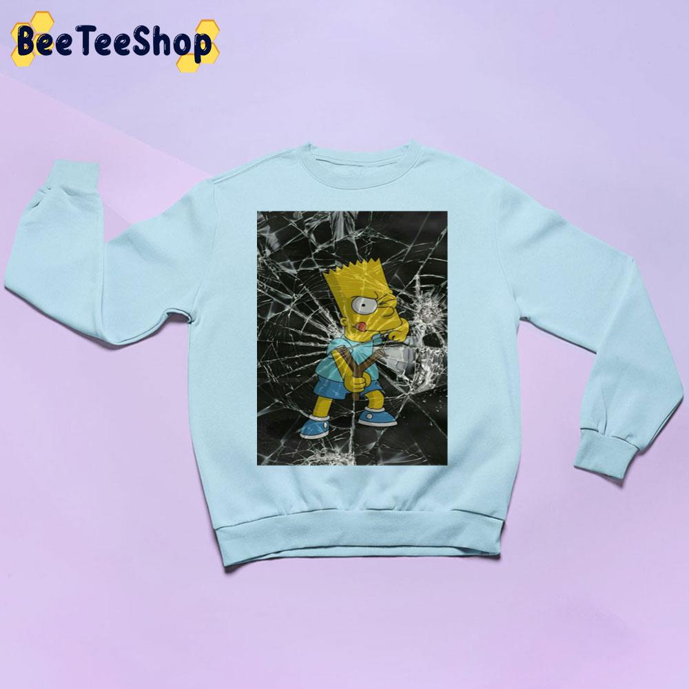 Bat Simpson Broke The Glass Unisex Sweatshirt Bat Simpson Broke The Glass Unisex Sweatshirt