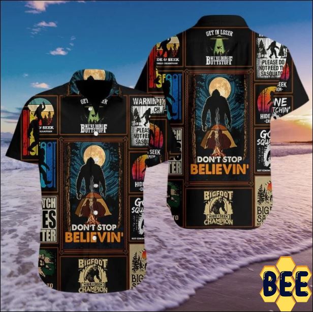 Bigfoot Don't Stop Believin' Trending Hawaiian Shirt Bigfoot Don't Stop Believin' Trending Hawaiian Shirt