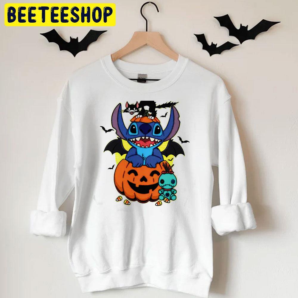 Black Cat And Stitch Horror Halloween Trending Unisex T-Shirt Black Cat And Stitch Horror Halloween Trending Unisex T-Shirt