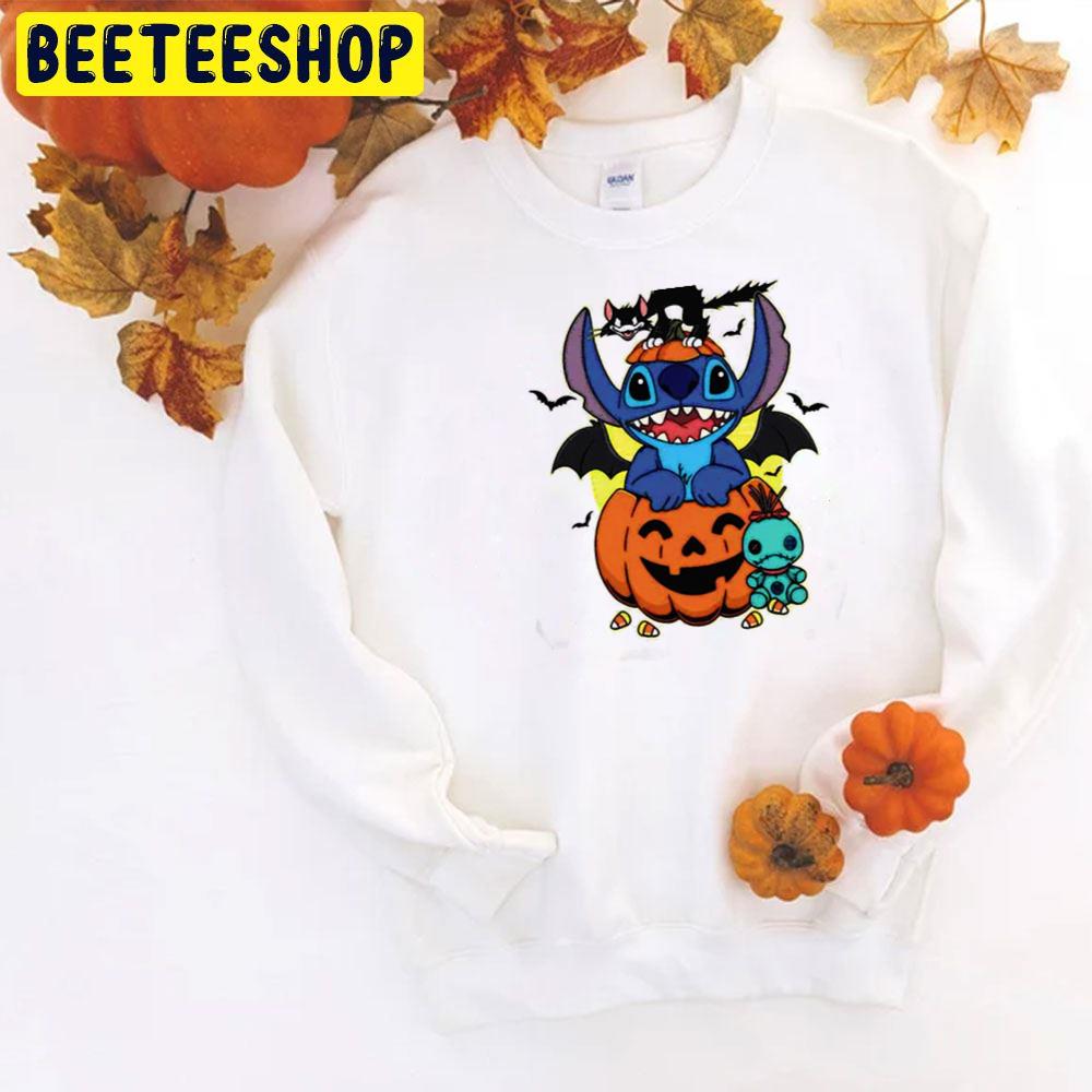 Black Cat And Stitch Horror Halloween Trending Unisex T-Shirt Black Cat And Stitch Horror Halloween Trending Unisex T-Shirt