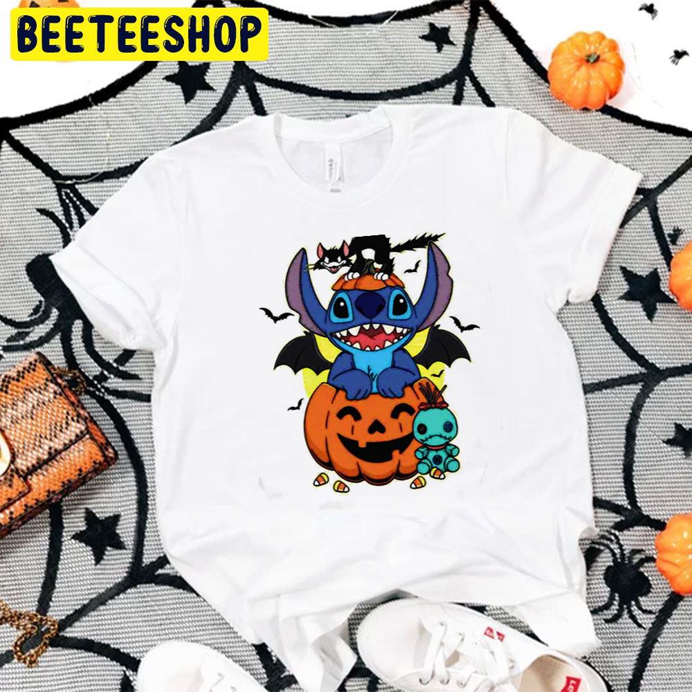 Black Cat And Stitch Horror Halloween Trending Unisex T-Shirt Black Cat And Stitch Horror Halloween Trending Unisex T-Shirt