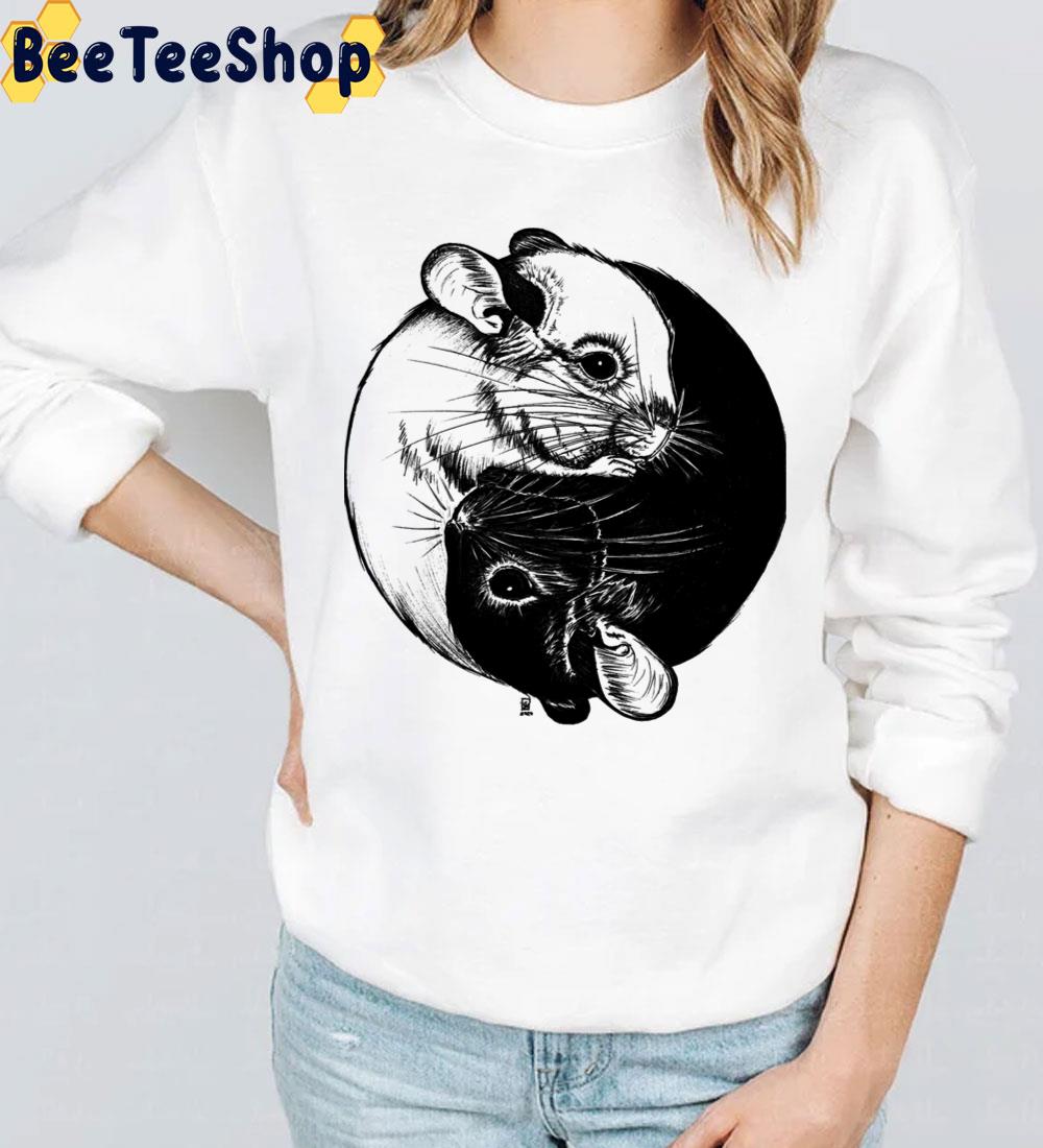 Black White Art Chinchilla Yin Yang Unisex T-Shirt Black White Art Chinchilla Yin Yang Unisex T-Shirt