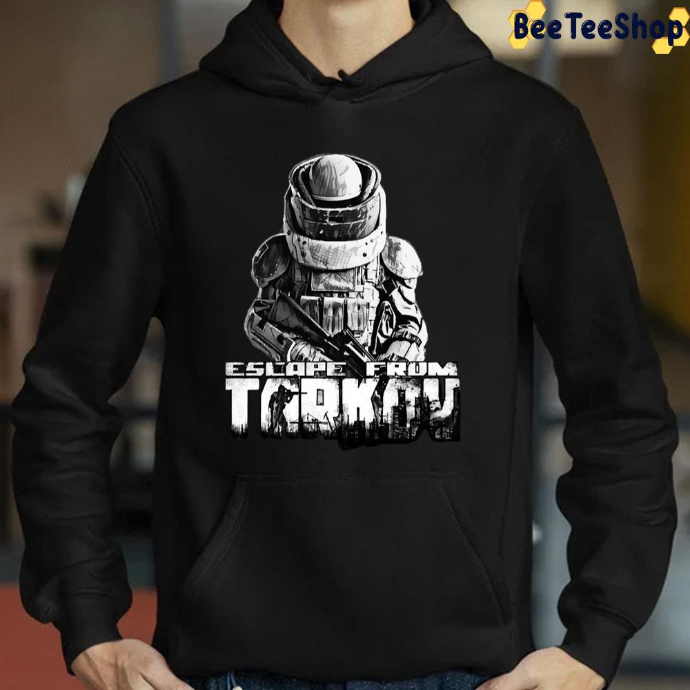 Black White Art Escape From Tarkov Game Trending Unisex T-Shirt Black White Art Escape From Tarkov Game Trending Unisex T-Shirt
