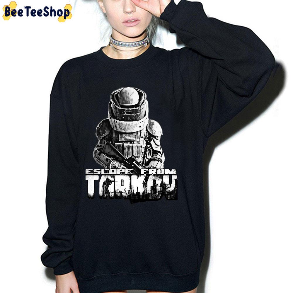 Black White Art Escape From Tarkov Game Trending Unisex T-Shirt Black White Art Escape From Tarkov Game Trending Unisex T-Shirt