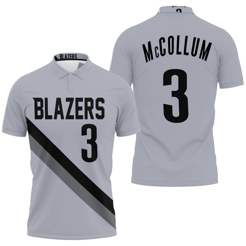 Blazers Cj Mccollum 2020-21 Earned Edition Gray Jersey Inspired 3D All Over Print Polo Shirt Blazers Cj Mccollum 2020-21 Earned Edition Gray Jersey Inspired 3D All Over Print Polo Shirt