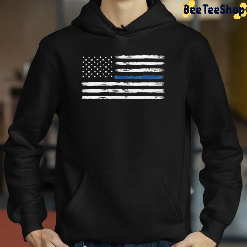 Blue Line White America Flag Trending Unisex T-Shirt Blue Line White America Flag Trending Unisex T-Shirt