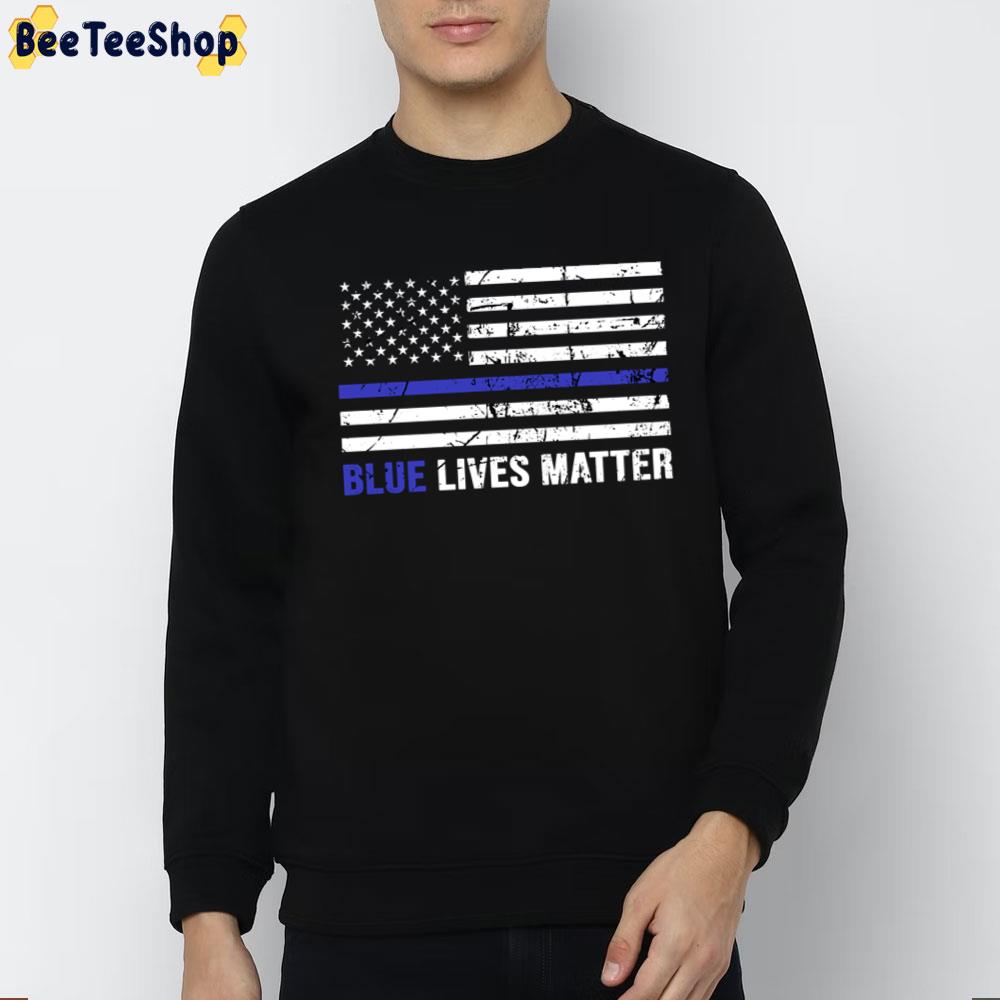 Blue Lives Matter Blue Lives Line American Flag Trending Unisex T-Shirt Blue Lives Matter Blue Lives Line American Flag Trending Unisex T-Shirt