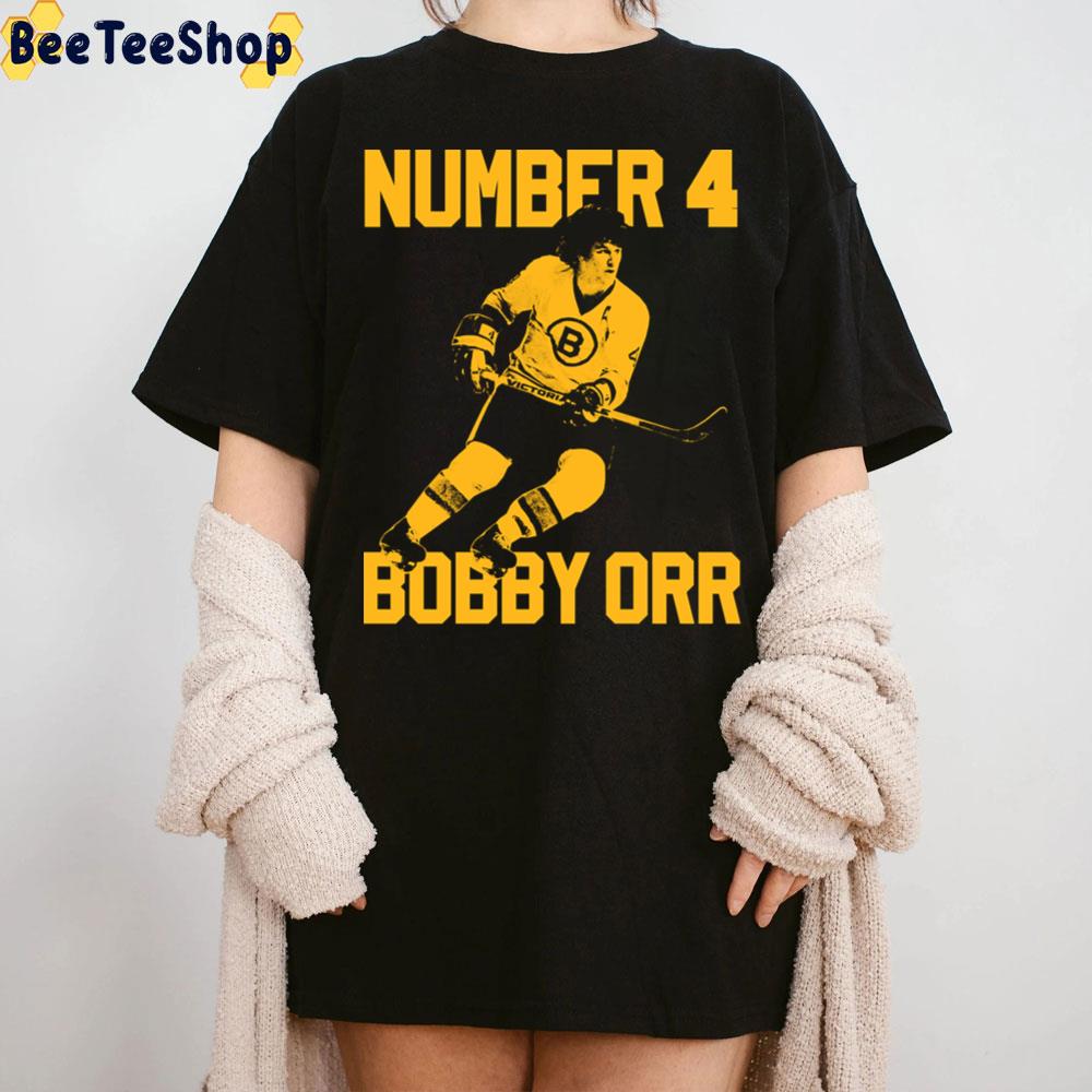 Bobby Orr Number 4 The Yellow Stencil Unisex T-Shirt Bobby Orr Number 4 The Yellow Stencil Unisex T-Shirt