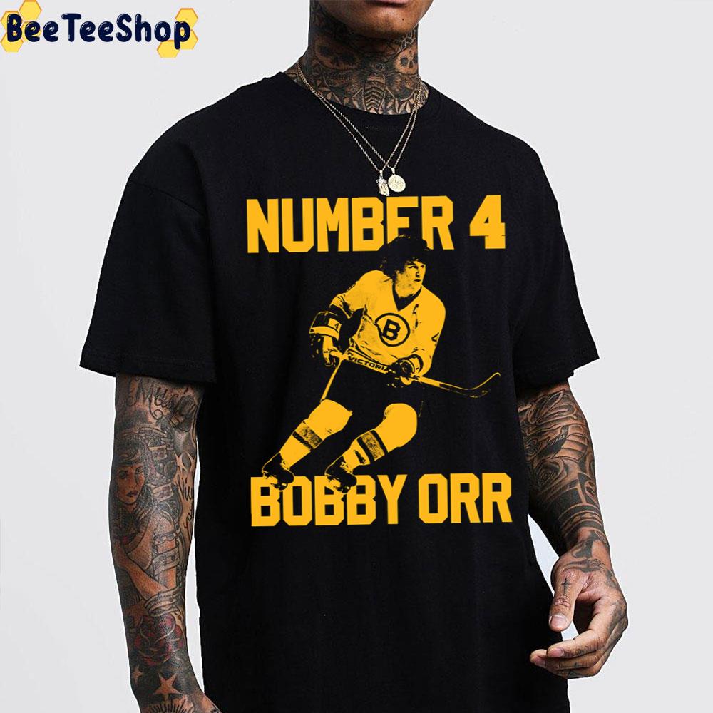 Bobby Orr Number 4 The Yellow Stencil Unisex T-Shirt Bobby Orr Number 4 The Yellow Stencil Unisex T-Shirt