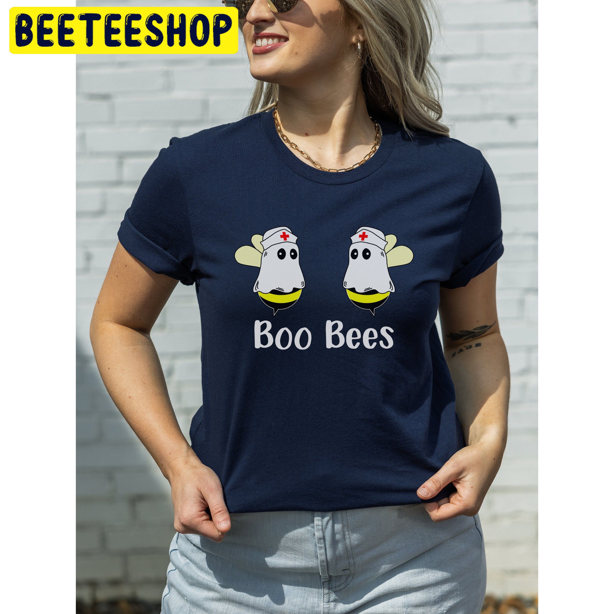 Boo Bees Nurse Halloween Trending Unisex Shirt Boo Bees Nurse Halloween Trending Unisex Shirt