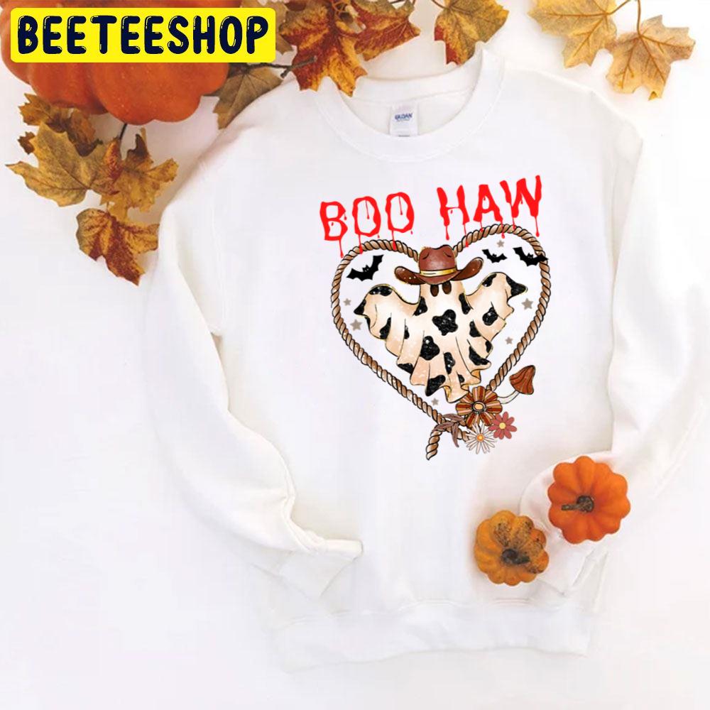 Boo Haw Cowboy Ghost Flower Heart Halloween Trending Unisex T-Shirt Boo Haw Cowboy Ghost Flower Heart Halloween Trending Unisex T-Shirt