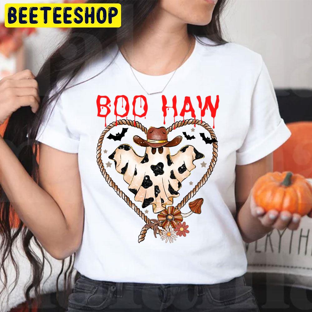 Boo Haw Cowboy Ghost Flower Heart Halloween Trending Unisex T-Shirt Boo Haw Cowboy Ghost Flower Heart Halloween Trending Unisex T-Shirt