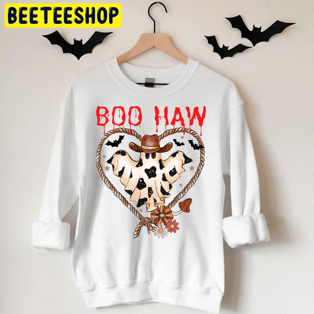 Boo Haw Cowboy Ghost Flower Heart Halloween Trending Unisex T-Shirt Boo Haw Cowboy Ghost Flower Heart Halloween Trending Unisex T-Shirt