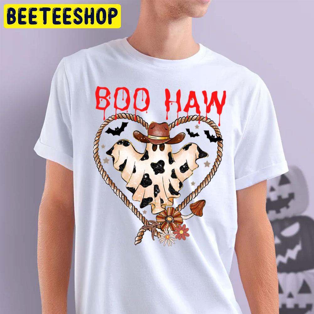 Boo Haw Cowboy Ghost Flower Heart Halloween Trending Unisex T-Shirt Boo Haw Cowboy Ghost Flower Heart Halloween Trending Unisex T-Shirt