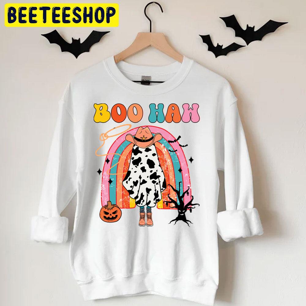 Boo Haw Retro Rainbow Halloween Trending Unisex T-Shirt Boo Haw Retro Rainbow Halloween Trending Unisex T-Shirt