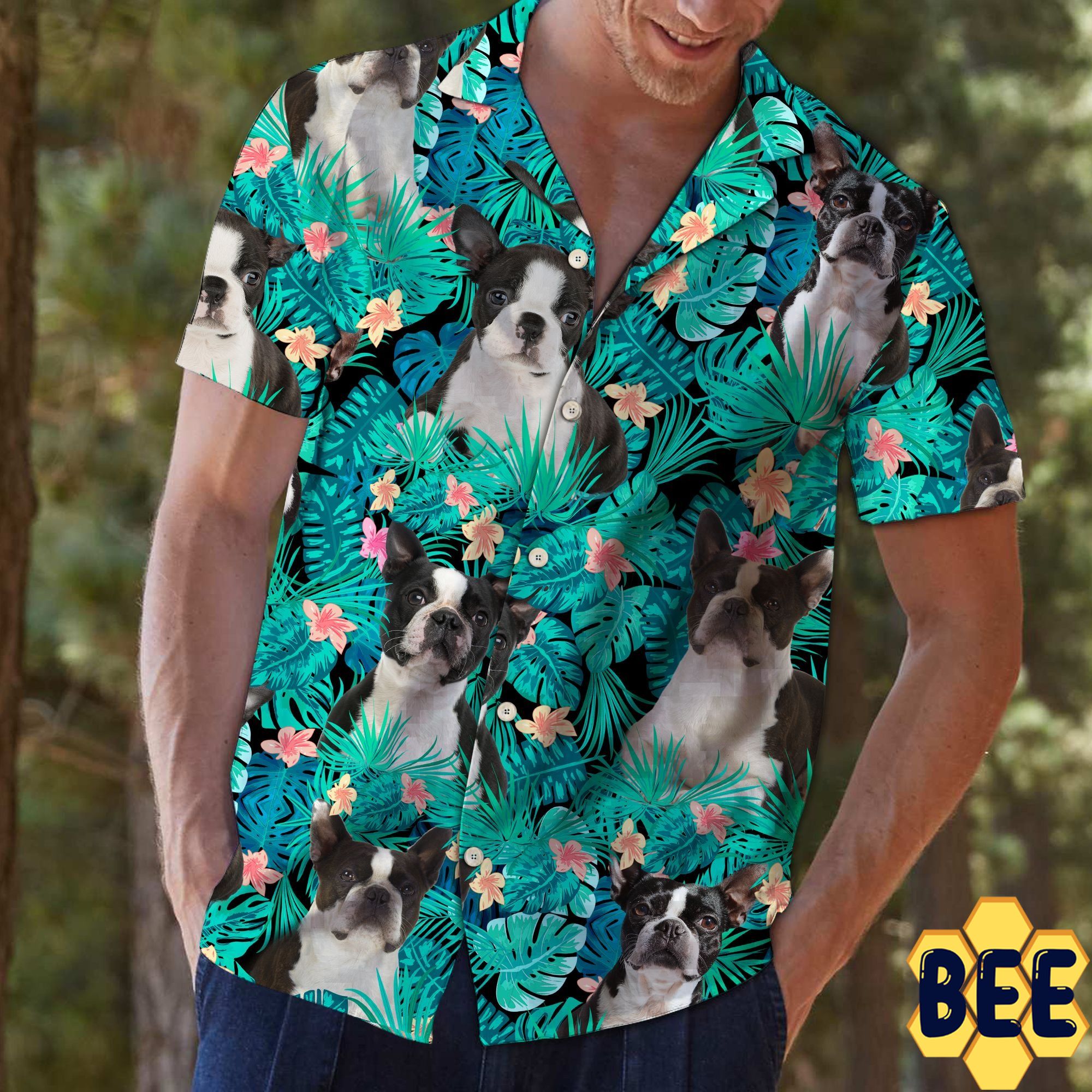 Boston Terrier Tropical Trending Hawaiian Shirt Boston Terrier Tropical Trending Hawaiian Shirt
