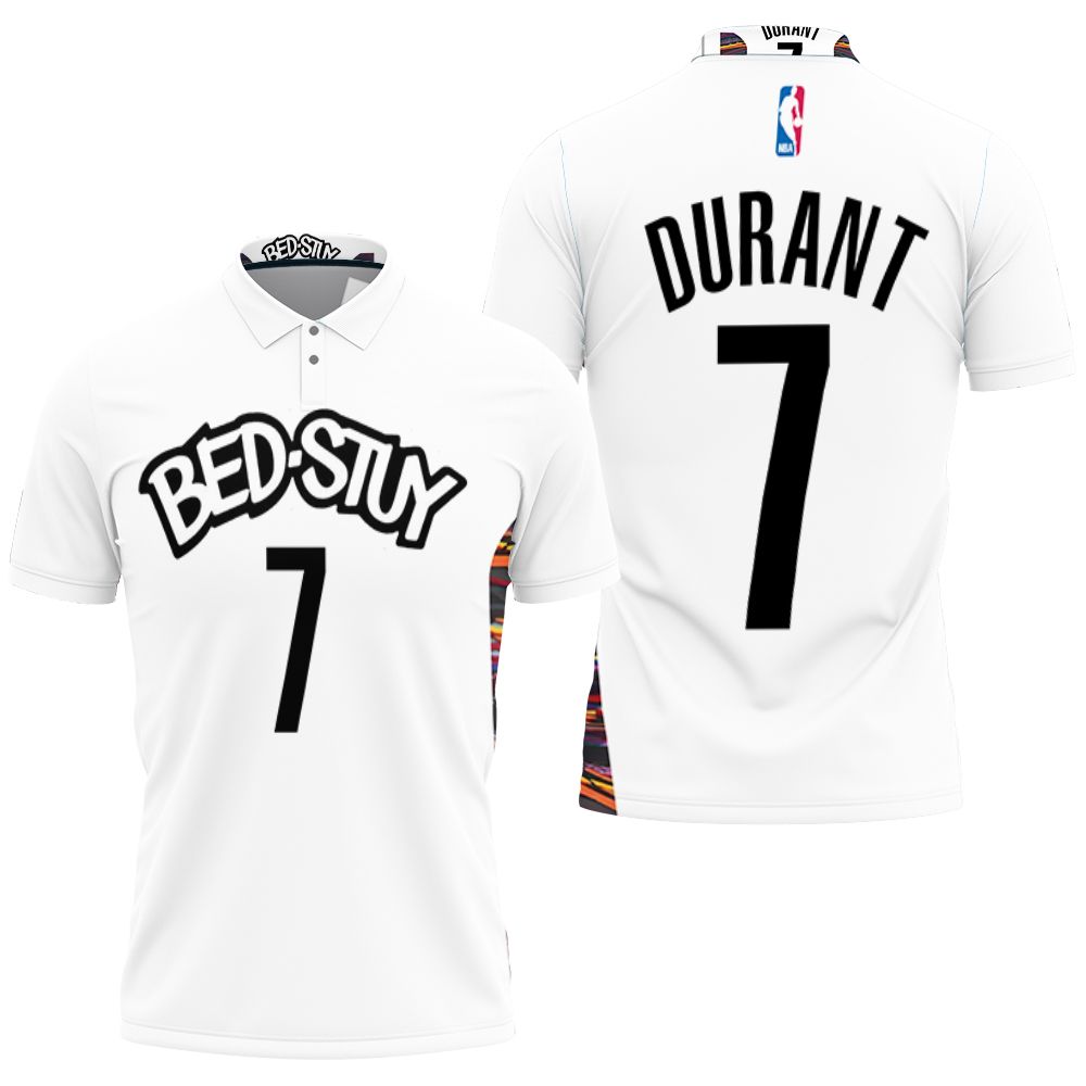 Brooklyn Nets Bed-study Kevin Durant #7 Nba Basketball 2020 City Edition New Arrival White Polo Shirt Brooklyn Nets Bed-study Kevin Durant #7 Nba Basketball 2020 City Edition New Arrival White Polo Shirt
