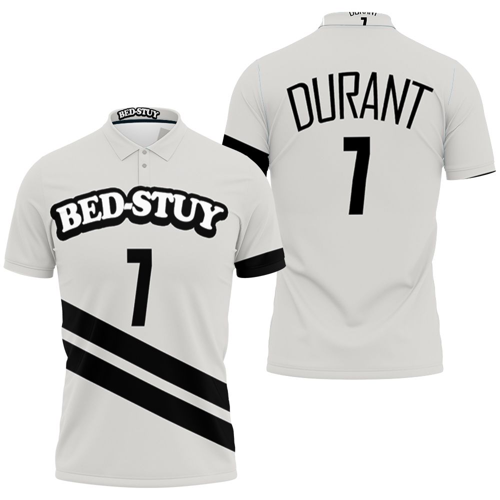 Brooklyn Nets Kevin Durant 7 2020 City Edition White Jersey 3D All Over Print Polo Shirt Brooklyn Nets Kevin Durant 7 2020 City Edition White Jersey 3D All Over Print Polo Shirt