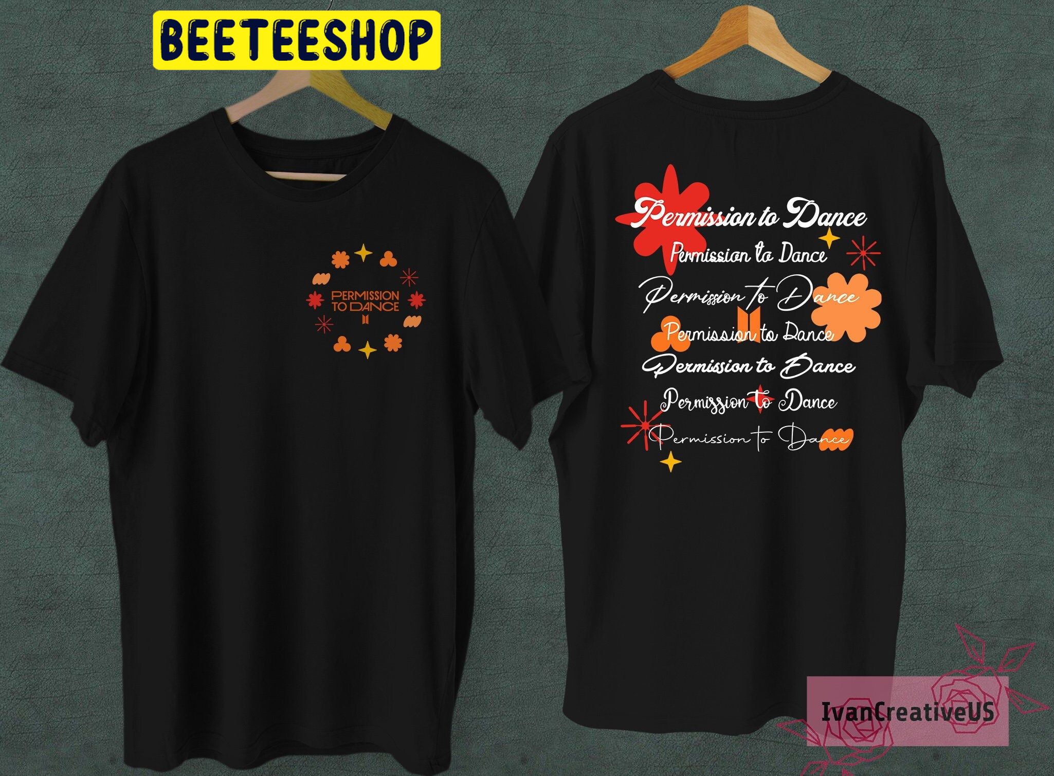 Bts Permission To Dance On Stage 2022 Concert Art Double Sided Unsiex T-Shirt Bts Permission To Dance On Stage 2022 Concert Art Double Sided Unsiex T-Shirt