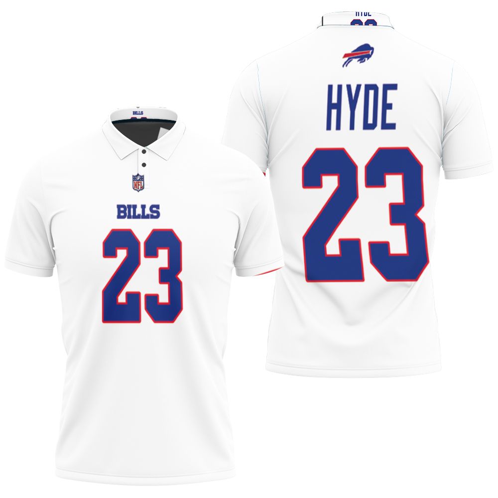 Buffalo Bills Micah Hyde #23 Nfl Great Player American Football Team Game White Bills Fans Polo Shirt Buffalo Bills Micah Hyde #23 Nfl Great Player American Football Team Game White Bills Fans Polo Shirt