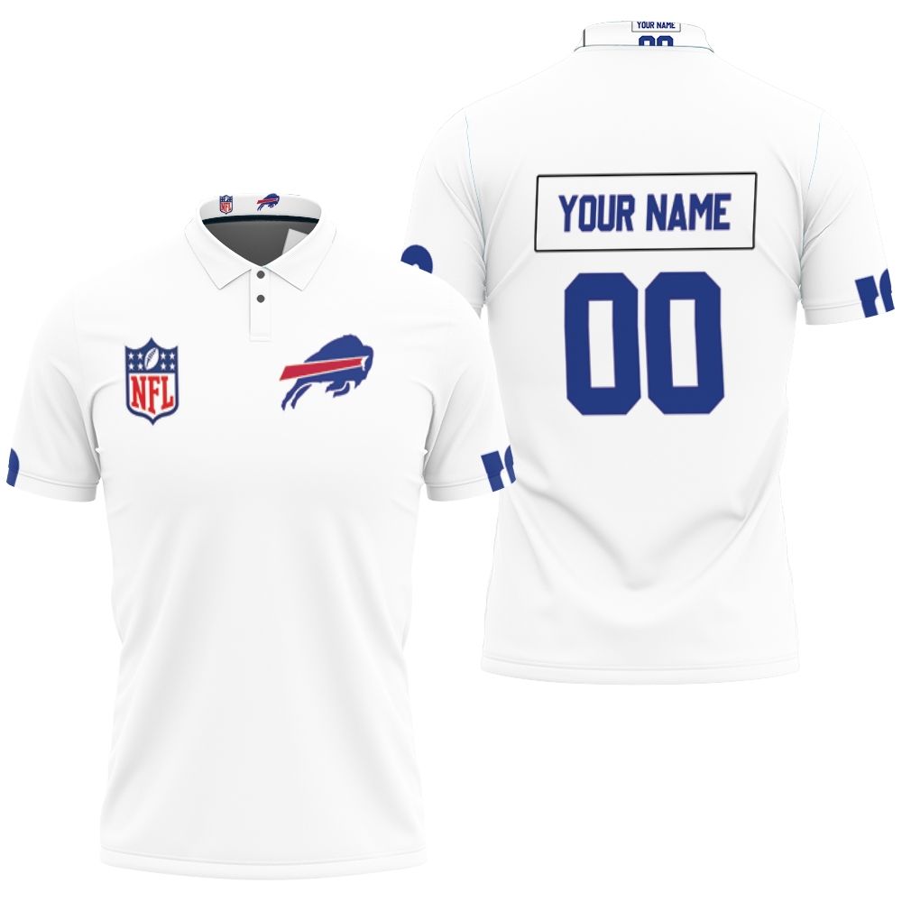 Buffalo Bills Nfl White Jersey Style Personalized 3D All Over Print Polo Shirt Buffalo Bills Nfl White Jersey Style Personalized 3D All Over Print Polo Shirt