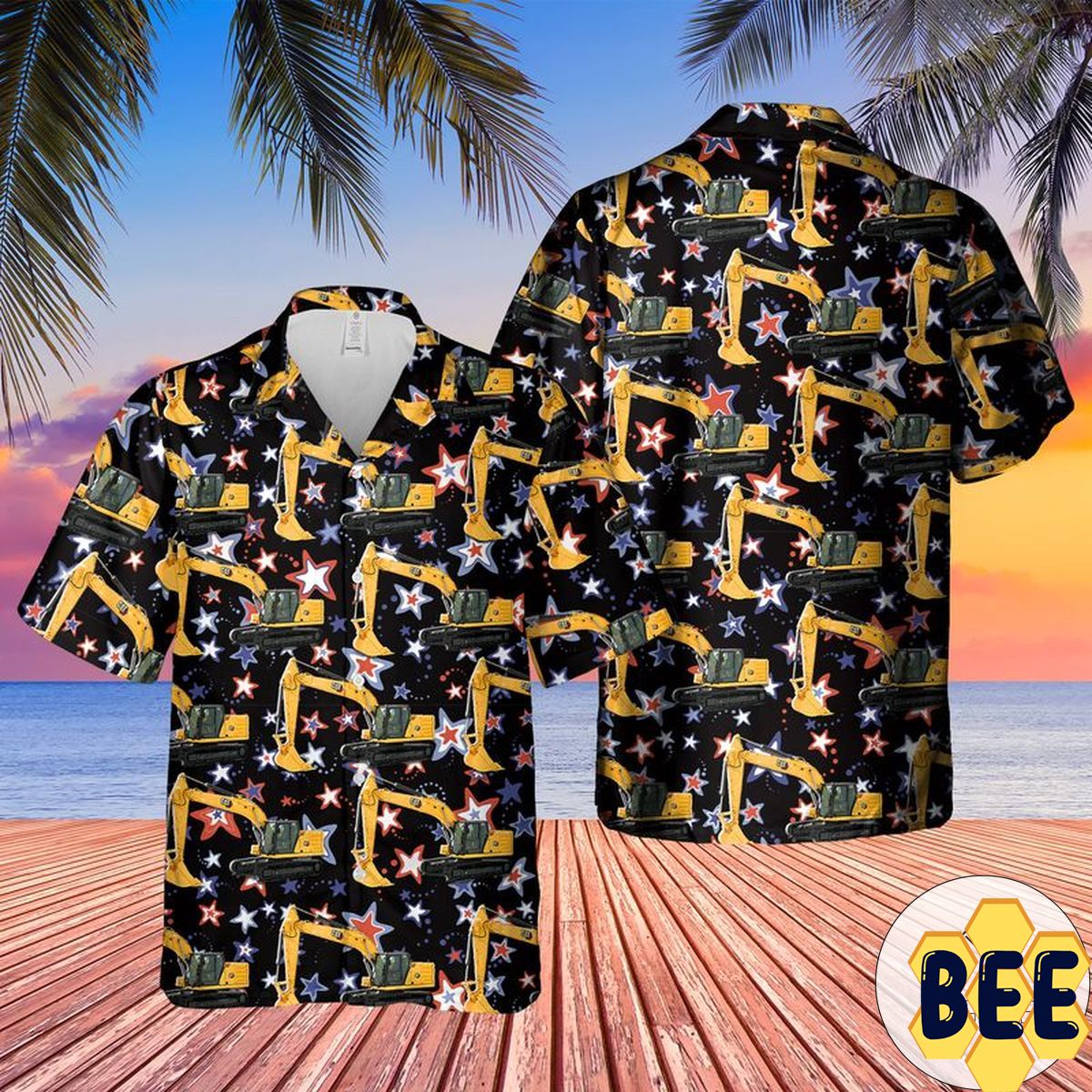 Cat 320 Excavator Trending Hawaiian Shirt Cat 320 Excavator Trending Hawaiian Shirt