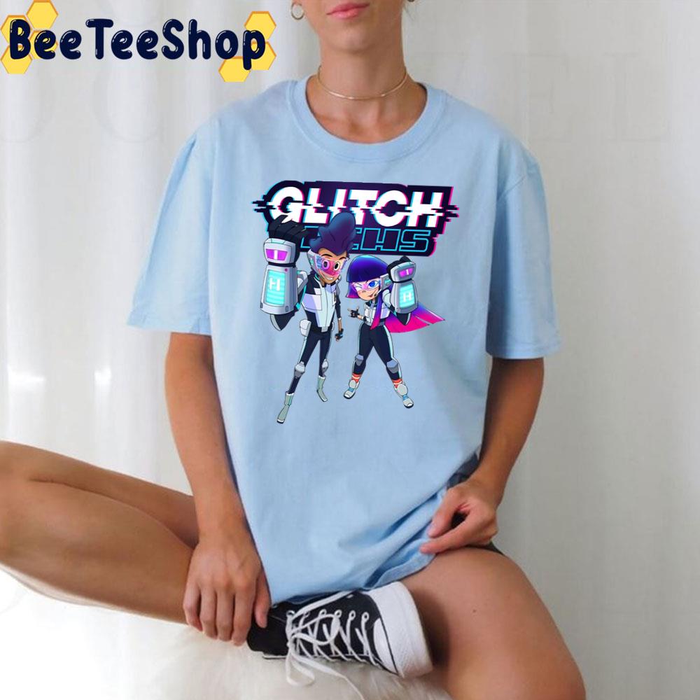 Characters Glitch Techs Miko And High Five Trending Unisex T-Shirt Characters Glitch Techs Miko And High Five Trending Unisex T-Shirt