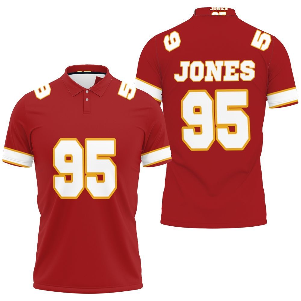 Chris Jones Kannas City Jersey Inspired Style 3D All Over Print Polo Shirt Chris Jones Kannas City Jersey Inspired Style 3D All Over Print Polo Shirt