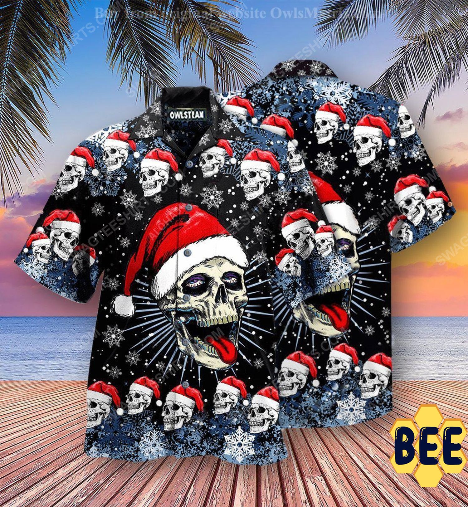 Christmas Holiday And Naughty Skull ?full Print Trending Hawaiian Shirt Christmas Holiday And Naughty Skull ?full Print Trending Hawaiian Shirt