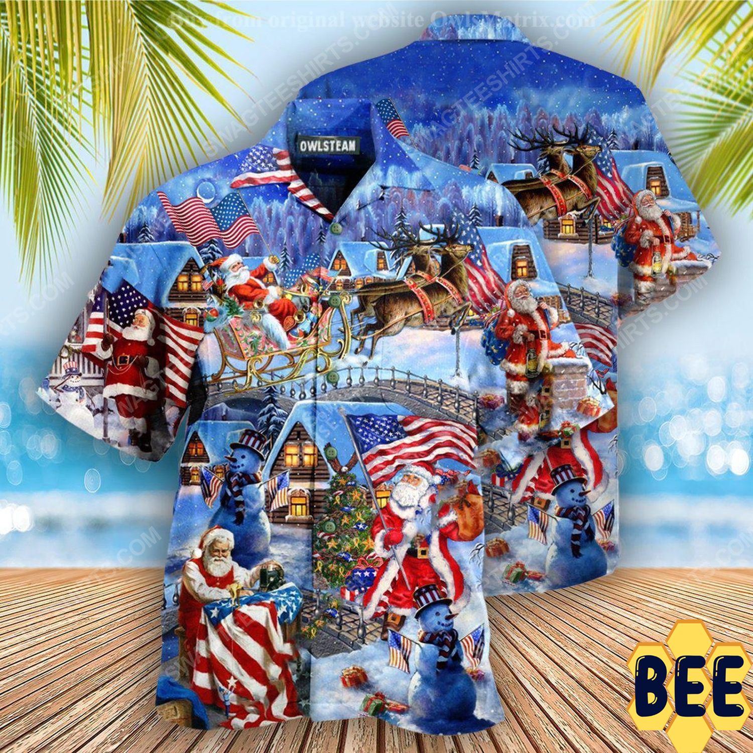 Christmas Holiday Santa American Patriots Full Print Trending Hawaiian Shirt Christmas Holiday Santa American Patriots Full Print Trending Hawaiian Shirt