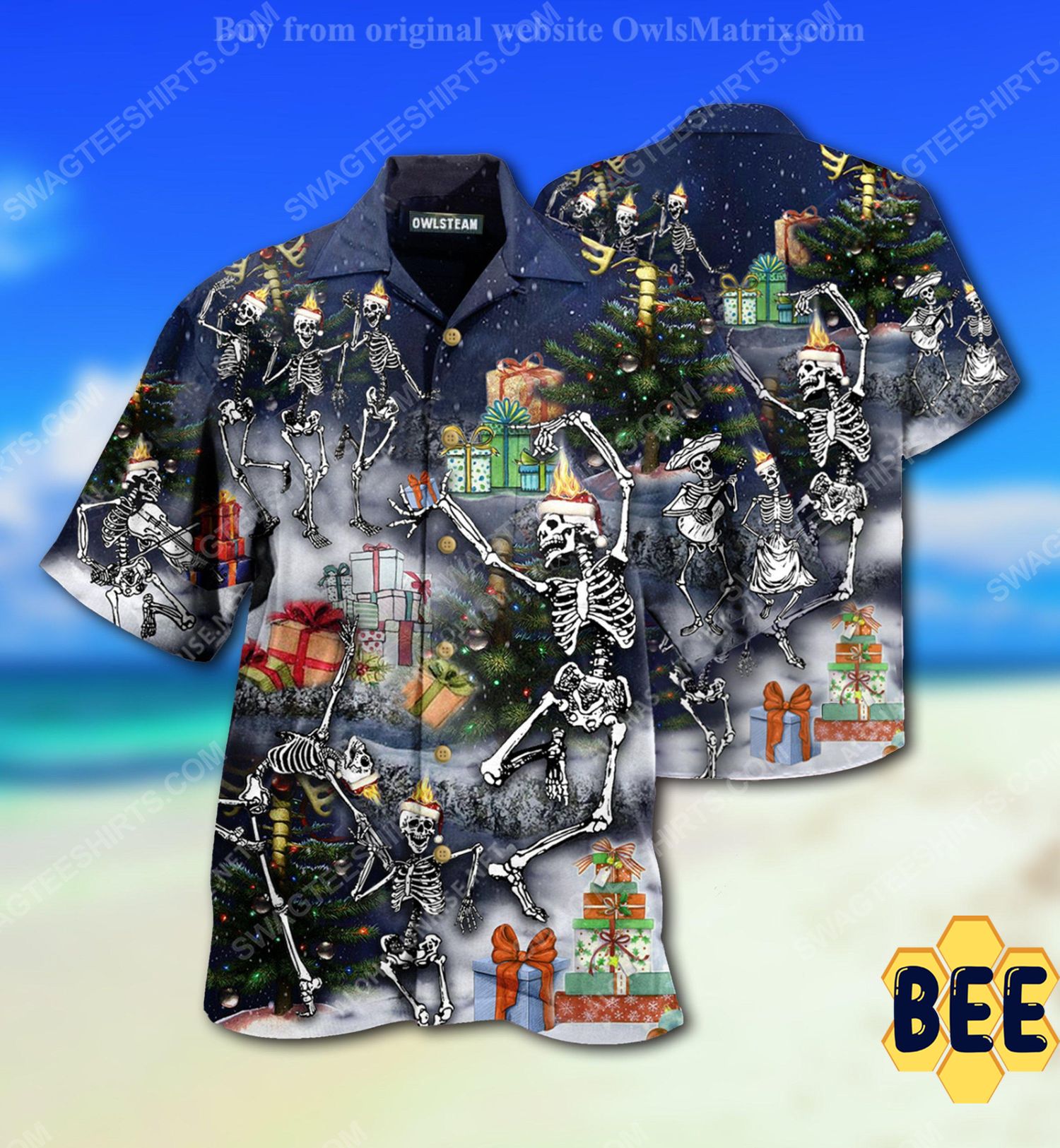 Christmas Holiday Skull Dancing Full Print Trending Hawaiian Shirt Christmas Holiday Skull Dancing Full Print Trending Hawaiian Shirt