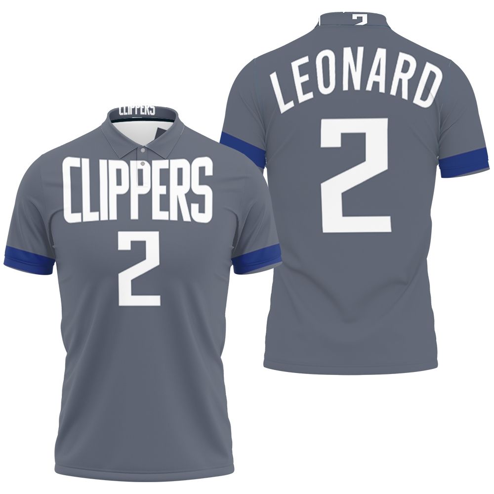 Clippers Kawhi Leonard 2020-21 Earned Edition Gray Jersey Inspired Style 3D All Over Print Polo Shirt Clippers Kawhi Leonard 2020-21 Earned Edition Gray Jersey Inspired Style 3D All Over Print Polo Shirt