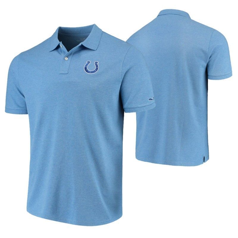 Colts Heathered Royal Stretch Pique Polo All Over Print Shirt T-shirt Colts Heathered Royal Stretch Pique Polo All Over Print Shirt T-shirt