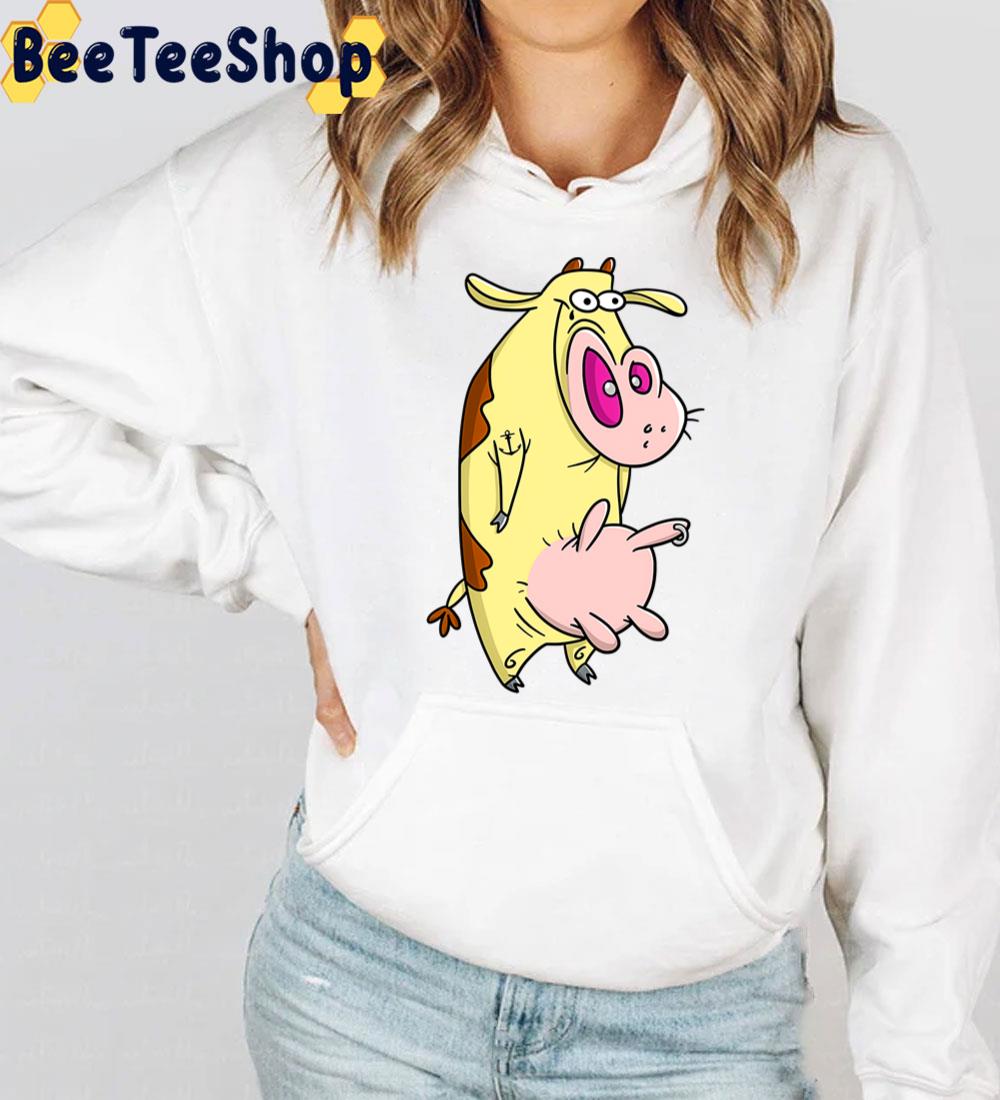 Cow Mod Cow And Chicken Cartoon Trending Unisex T-Shirt Cow Mod Cow And Chicken Cartoon Trending Unisex T-Shirt