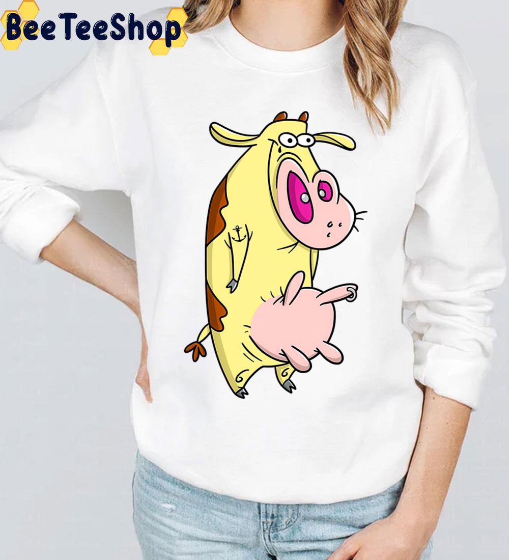 Cow Mod Cow And Chicken Cartoon Trending Unisex T-Shirt Cow Mod Cow And Chicken Cartoon Trending Unisex T-Shirt