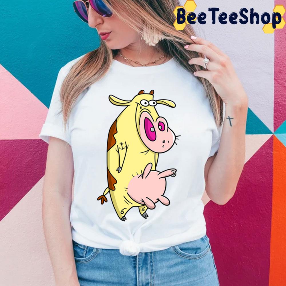 Cow Mod Cow And Chicken Cartoon Trending Unisex T-Shirt Cow Mod Cow And Chicken Cartoon Trending Unisex T-Shirt