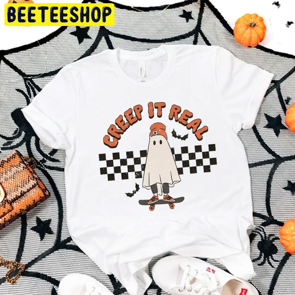 Creep It Real Skateboarding Ghost Boy Fall Season Halloween Trending Unisex T-Shirt Creep It Real Skateboarding Ghost Boy Fall Season Halloween Trending Unisex T-Shirt