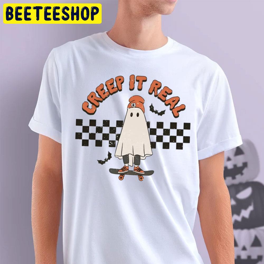 Creep It Real Skateboarding Ghost Boy Fall Season Halloween Trending Unisex T-Shirt Creep It Real Skateboarding Ghost Boy Fall Season Halloween Trending Unisex T-Shirt