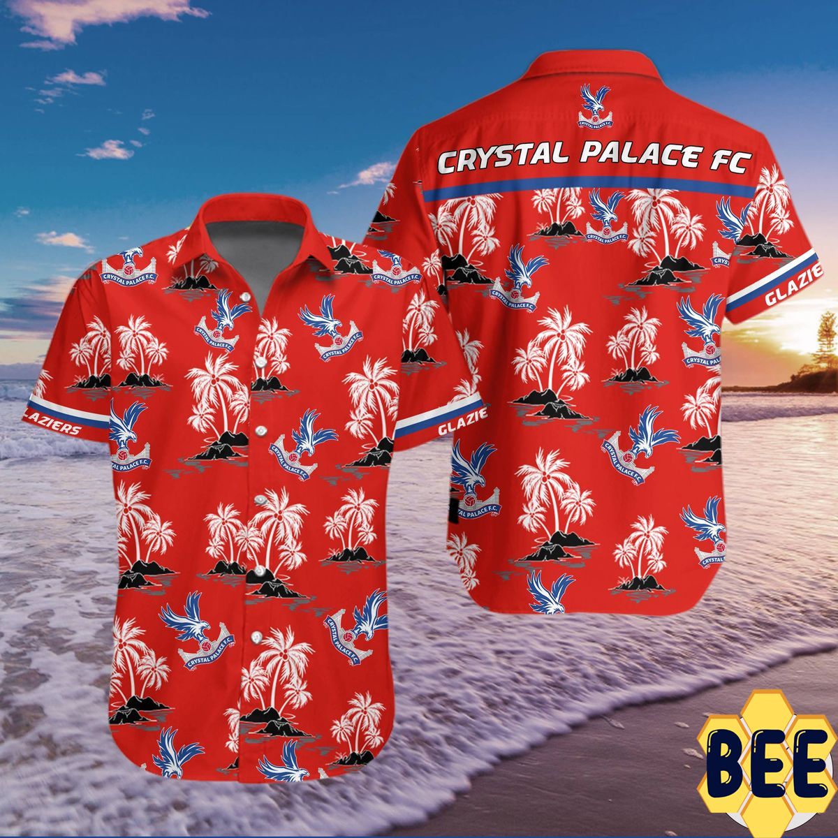 Crystal Palace F.C Tropical Flower Trending Hawaiian Shirt Crystal Palace F.C Tropical Flower Trending Hawaiian Shirt