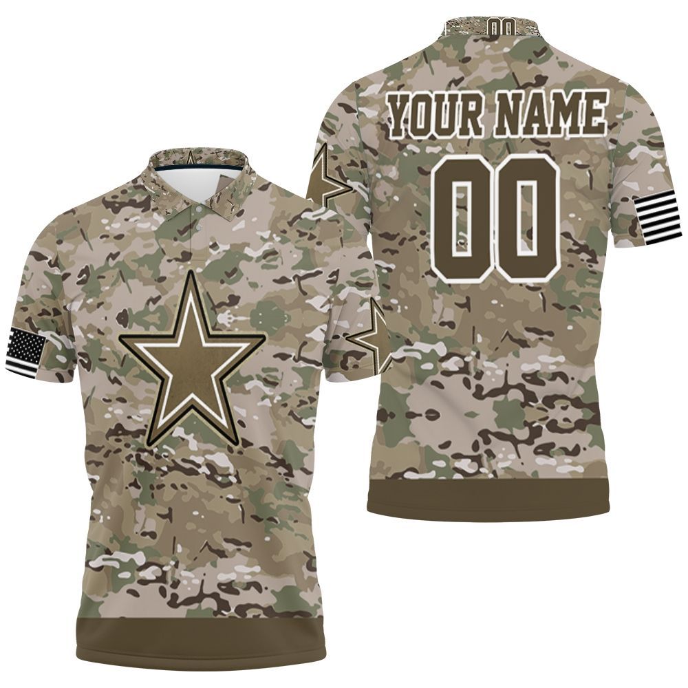 Dallas Cowboys Camouflage Pattern Personalized 3D All Over Print Polo Shirt Dallas Cowboys Camouflage Pattern Personalized 3D All Over Print Polo Shirt
