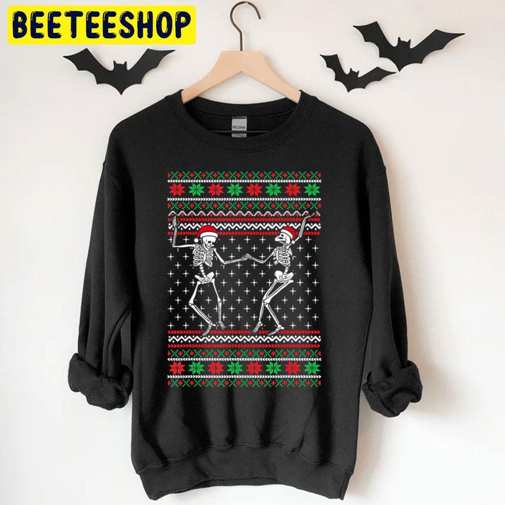 Dancing Skeleton Couple Matching Ugly Sweater Christmas Halloween Trending Unisex T-Shirt Dancing Skeleton Couple Matching Ugly Sweater Christmas Halloween Trending Unisex T-Shirt