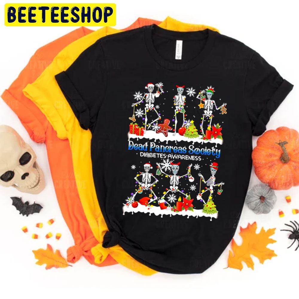 Dancing Skeleton Dead Pancreas Society Diabetes Awareness Halloween Trending Unisex T-Shirt Dancing Skeleton Dead Pancreas Society Diabetes Awareness Halloween Trending Unisex T-Shirt