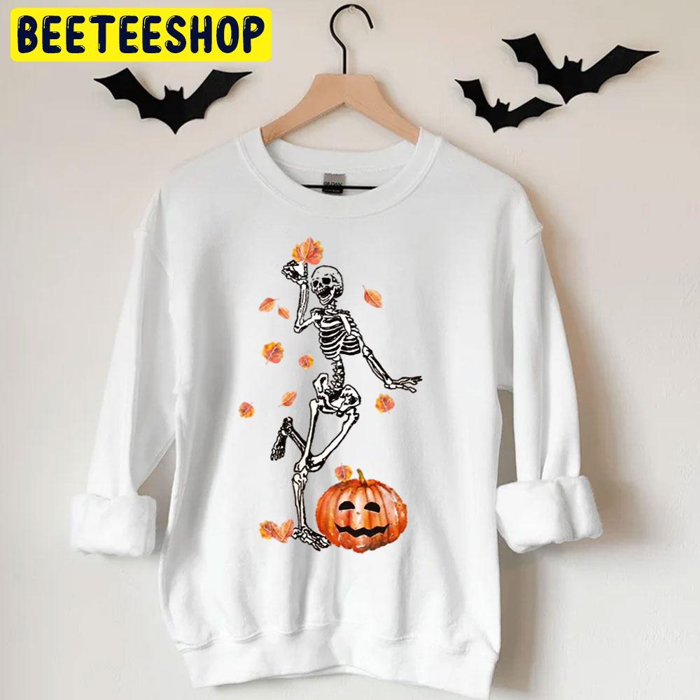 Dancing Skeleton Fall Halloween Trending Unisex T-Shirt Dancing Skeleton Fall Halloween Trending Unisex T-Shirt