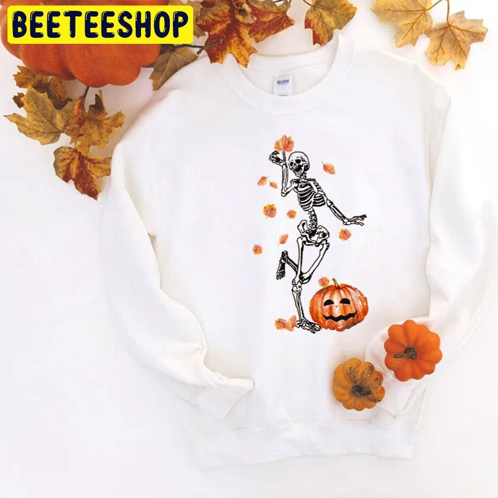 Dancing Skeleton Fall Halloween Trending Unisex T-Shirt Dancing Skeleton Fall Halloween Trending Unisex T-Shirt