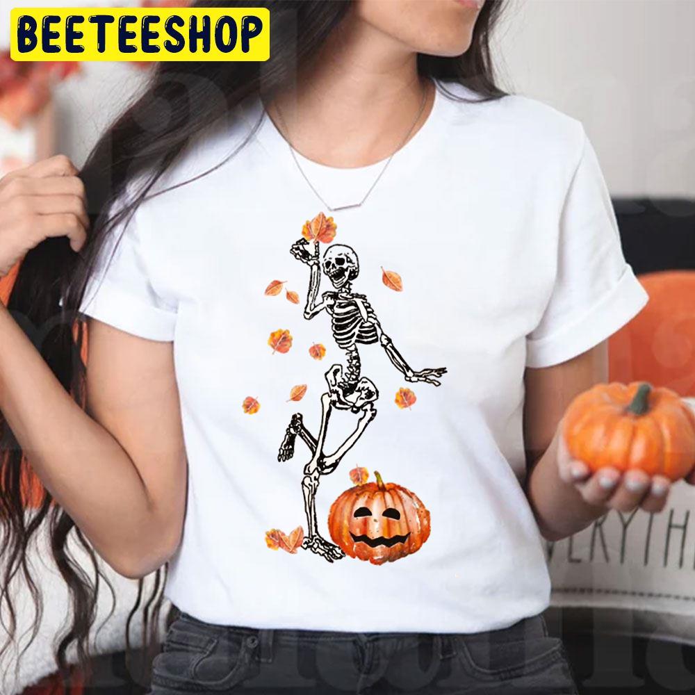 Dancing Skeleton Fall Halloween Trending Unisex T-Shirt Dancing Skeleton Fall Halloween Trending Unisex T-Shirt